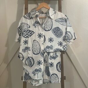 Button shirt two piece set